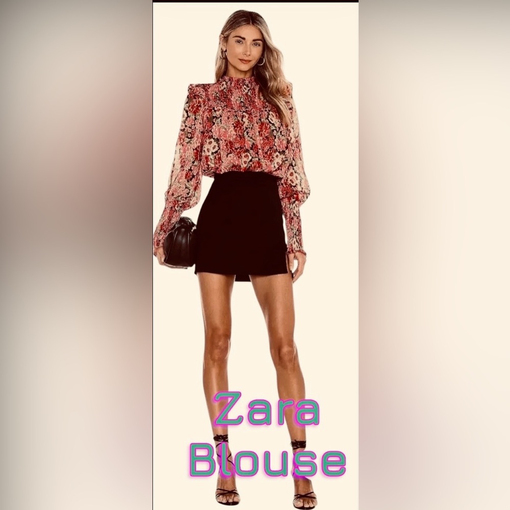 Zara Fall Multicolor Bohemian Patterned Top (US M)